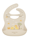Lots of bibs and spoons on the theme of Noah’s ark